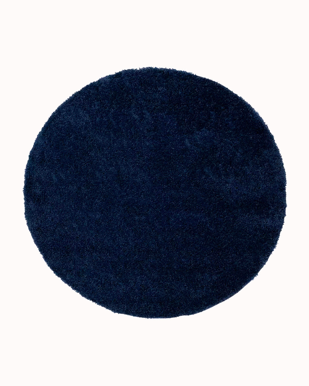 Moderner Shaggy-Teppich, rund – Unito Blu – marineblau, einfarbig