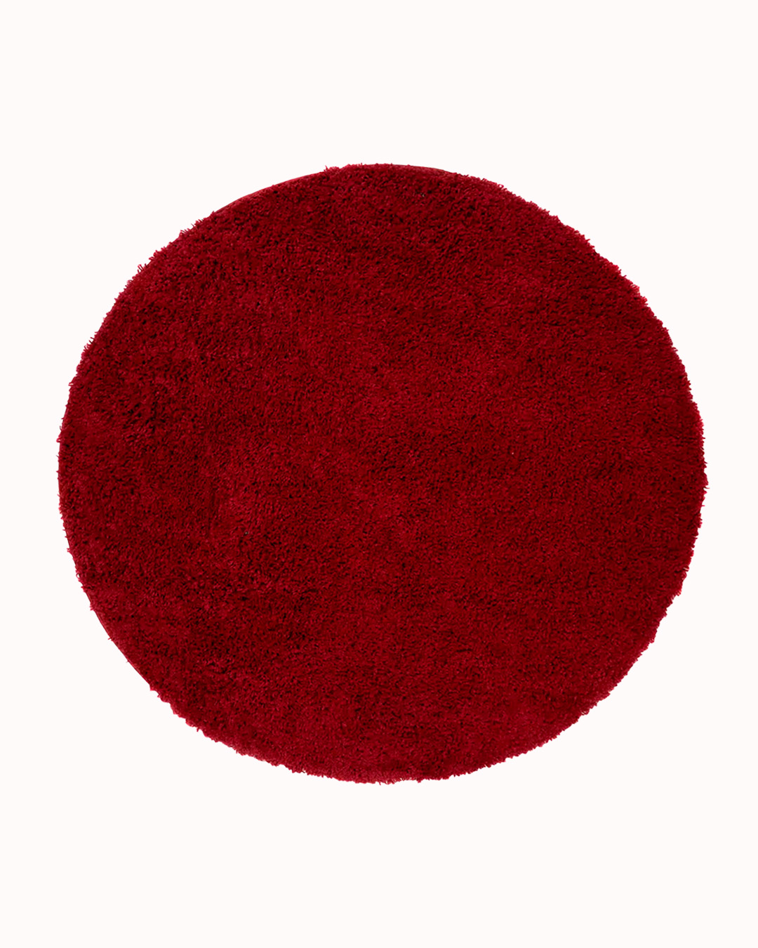 Moderner Shaggy-Teppich, rund – Unito Rosso – rot, einfarbig