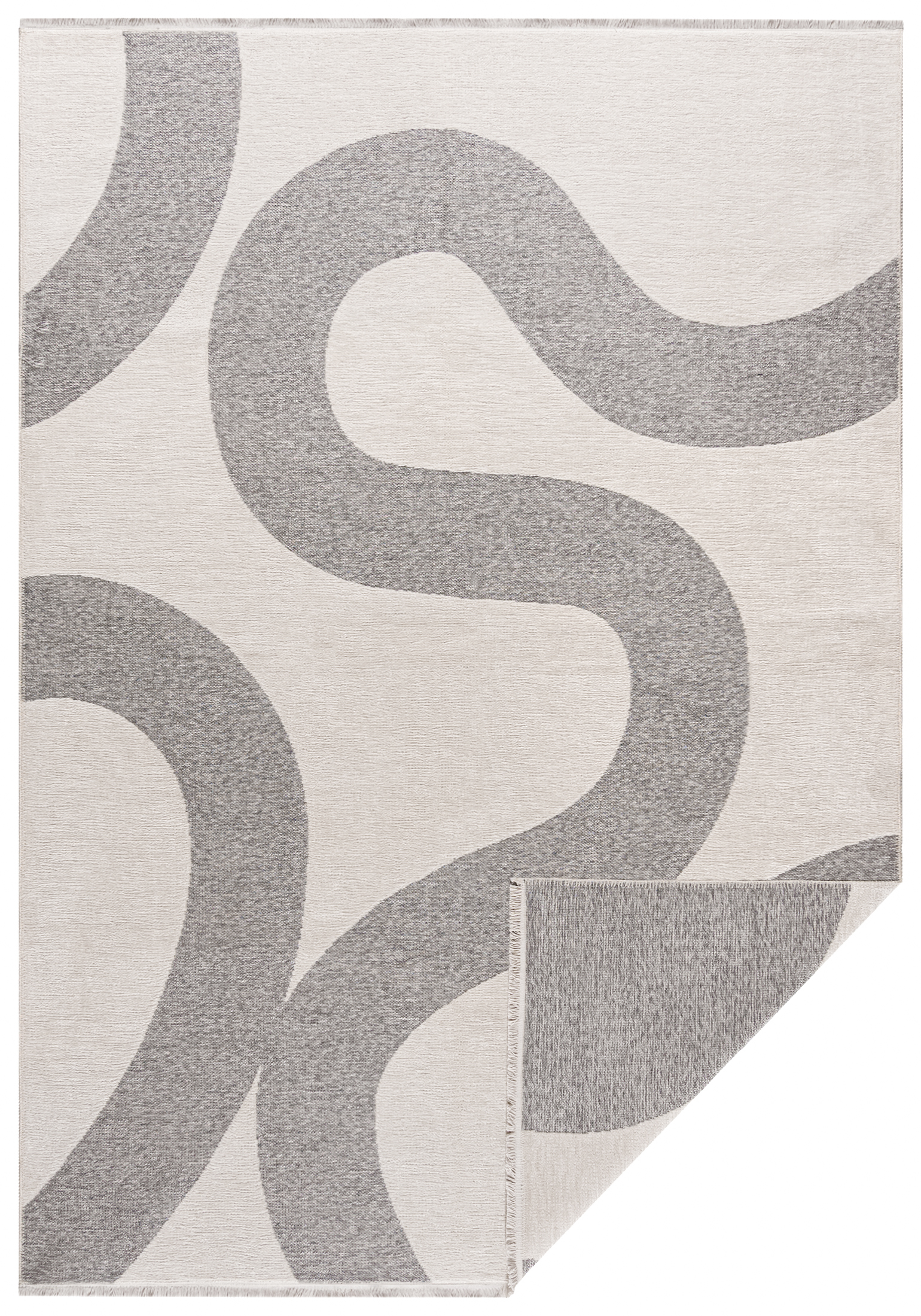 Moderner Doppelseitiger Teppich – Amalfi Dardo – cremefarben, grau