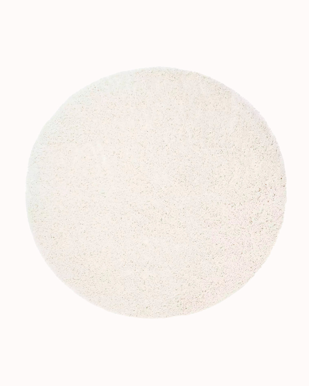 Moderner Shaggy-Teppich, rund – Unito Crema – cremefarben, ecru, einfarbig