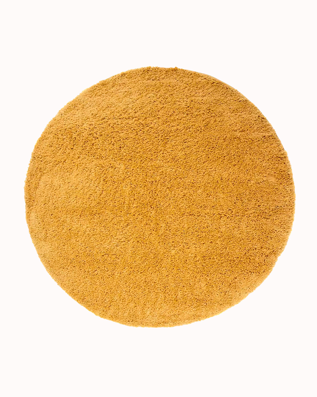 Moderner Shaggy-Teppich, rund – Unito Giallo – gelb, senffarben, einfarbig