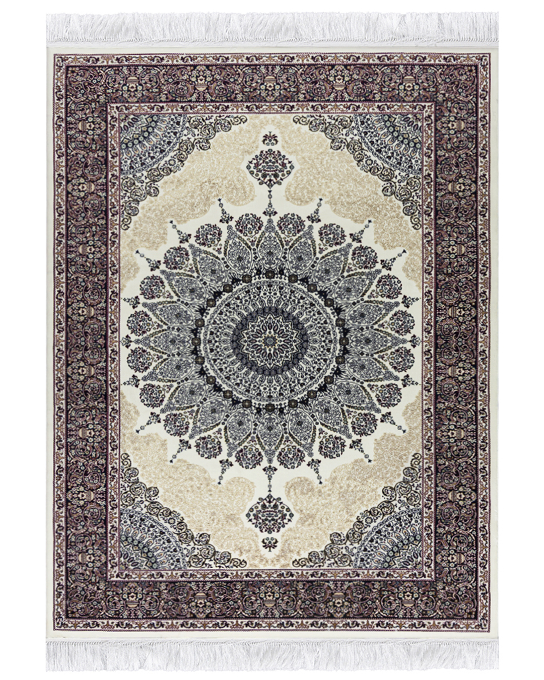 Traditioneller Teppich mit Fransen - Palazzo Veste - beige, rosa