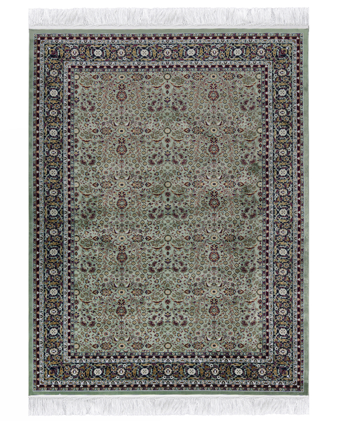 Traditioneller Teppich mit Fransen- Castello Verde - grün