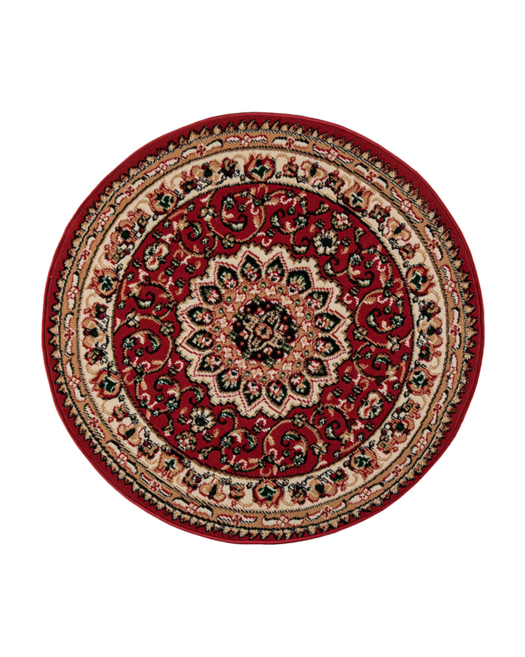 Traditioneller Runder Teppich – Atlas F740A – rot, beige