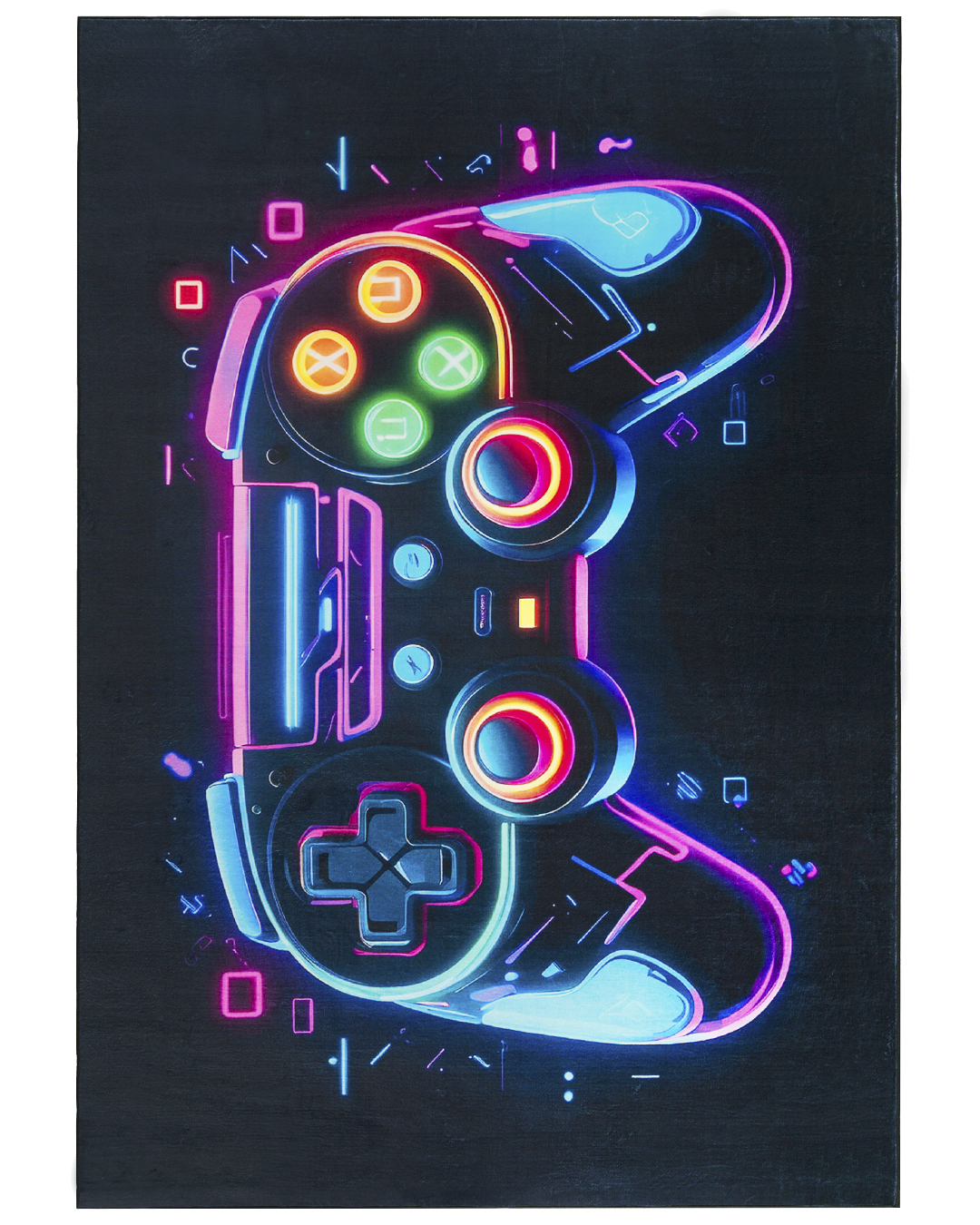 Jugend-Gaming-Teppich – Gara Veloce – schwarz, blau, rosa