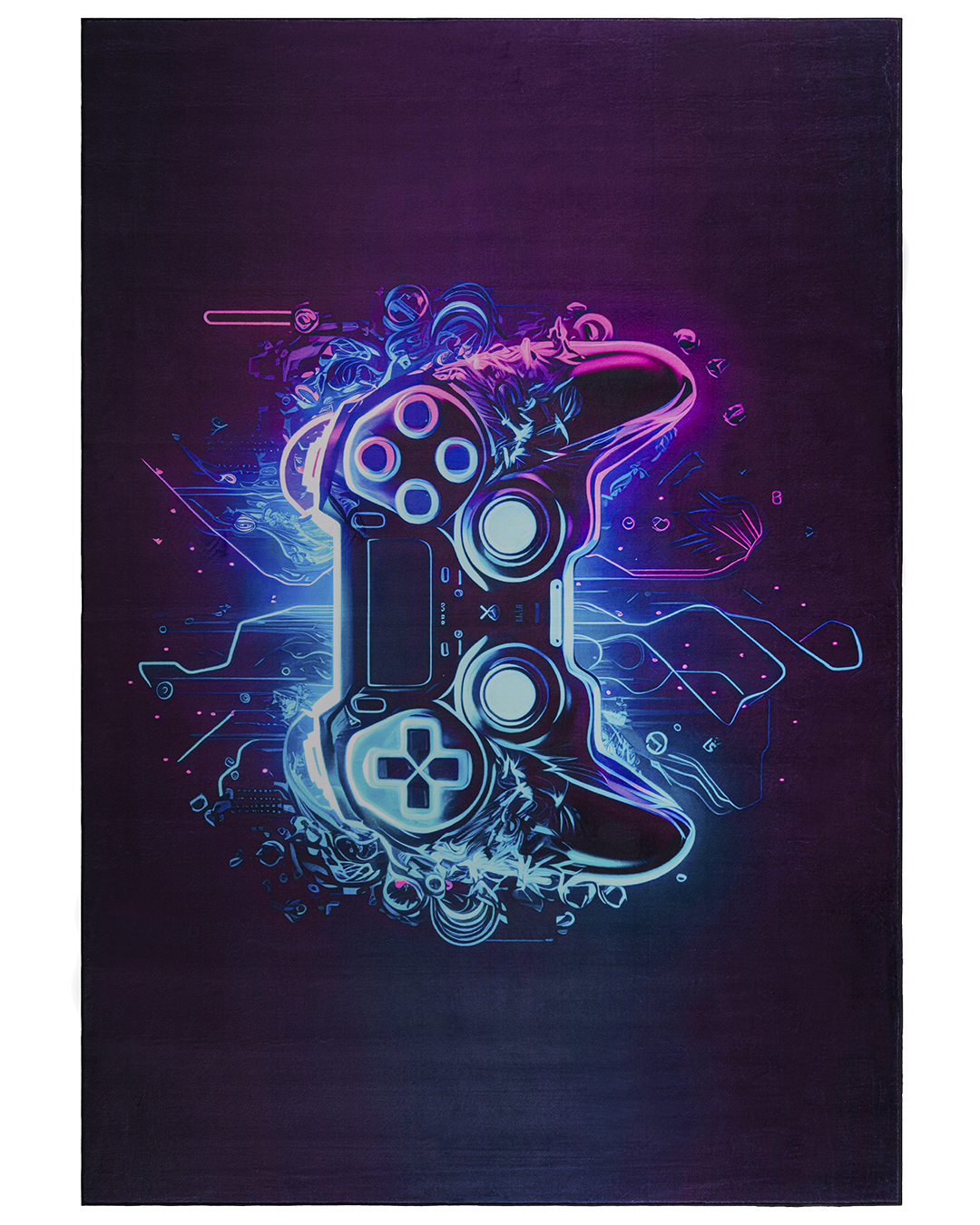 Jugend-Gaming-Teppich – Gara Lesto – schwarz, blau, bunt