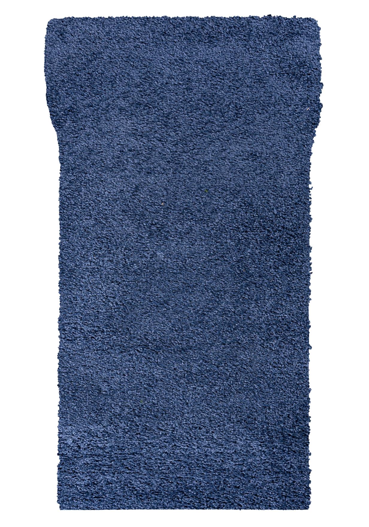 Teppichläufer Shaggy Blau Einfarbig 7388A DELHI