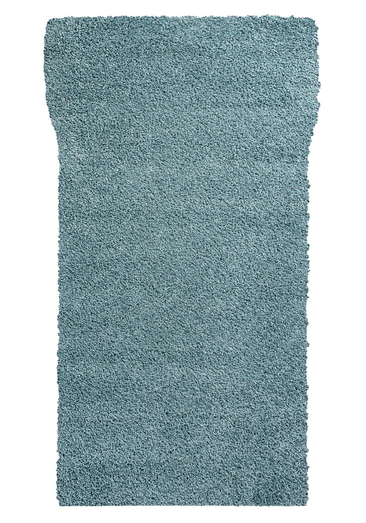 Teppichläufer Shaggy Blau Einfarbig 7388A DELHI