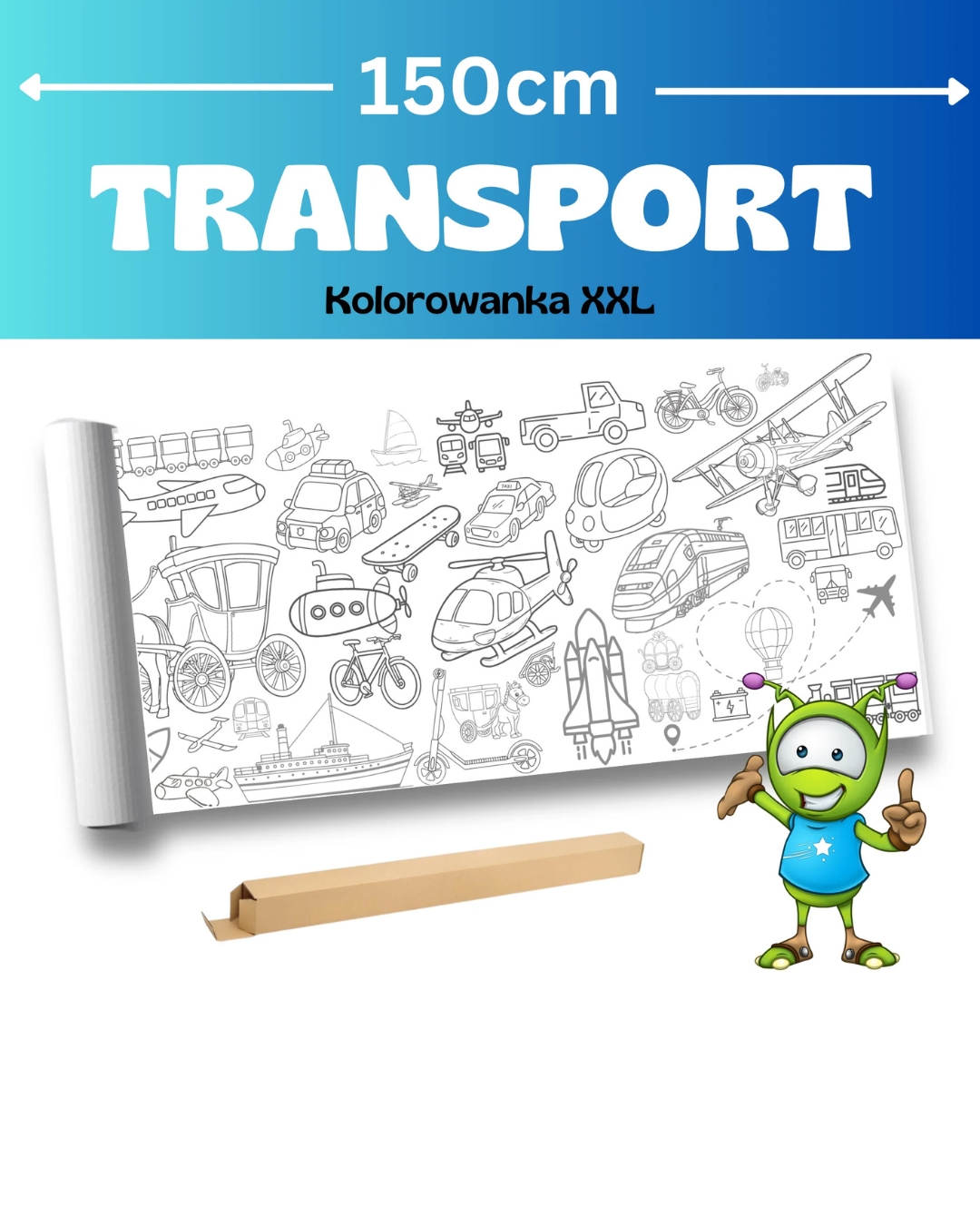 Boden-Malrolle 150 × 42 cm - Transport XXL - Fahrzeuge und Verkehrsmittel