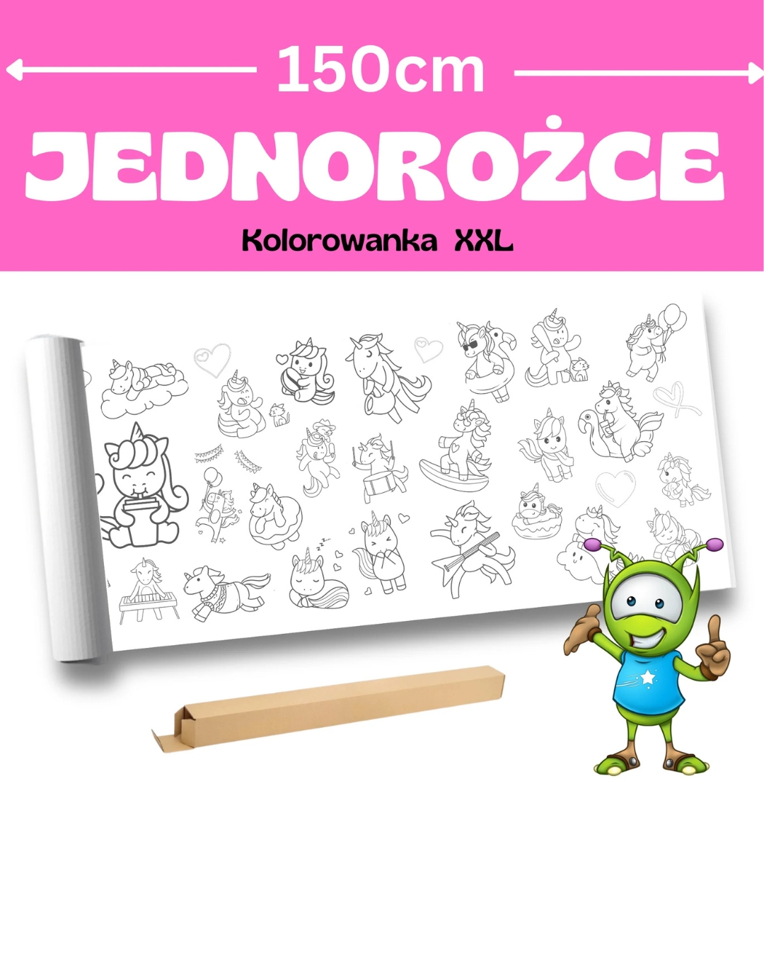 Boden-Malrolle 150 × 42 cm - Einhörner XXL - märchenhafte Einhörner