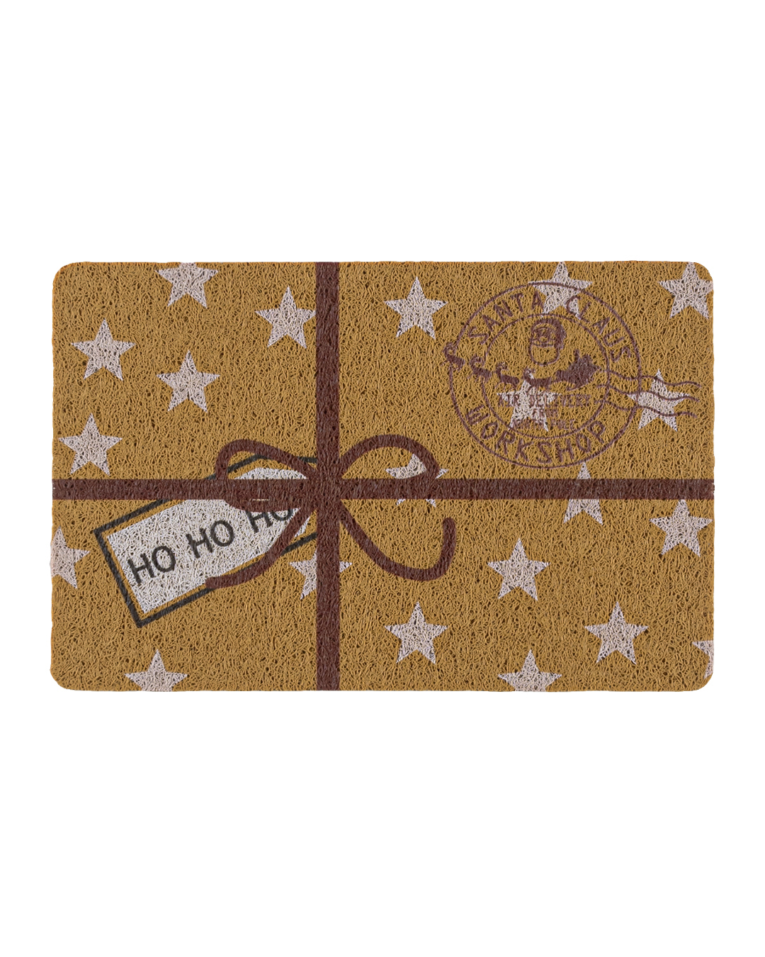 Weihnachts-Fußmatte - Festivo Regalo - braun, Geschenk, Sterne