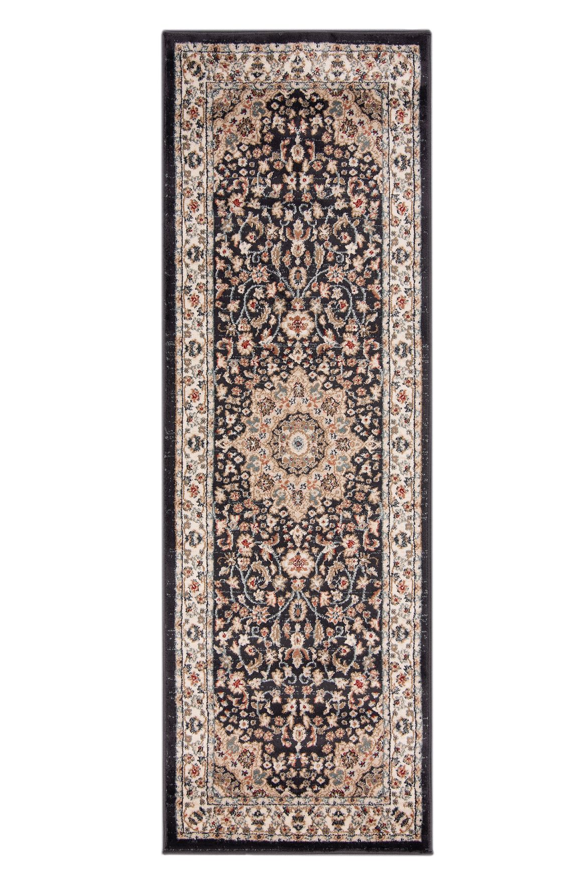 Teppichläufer Orientalisch Schwarz Grau  9473B NEMRUT