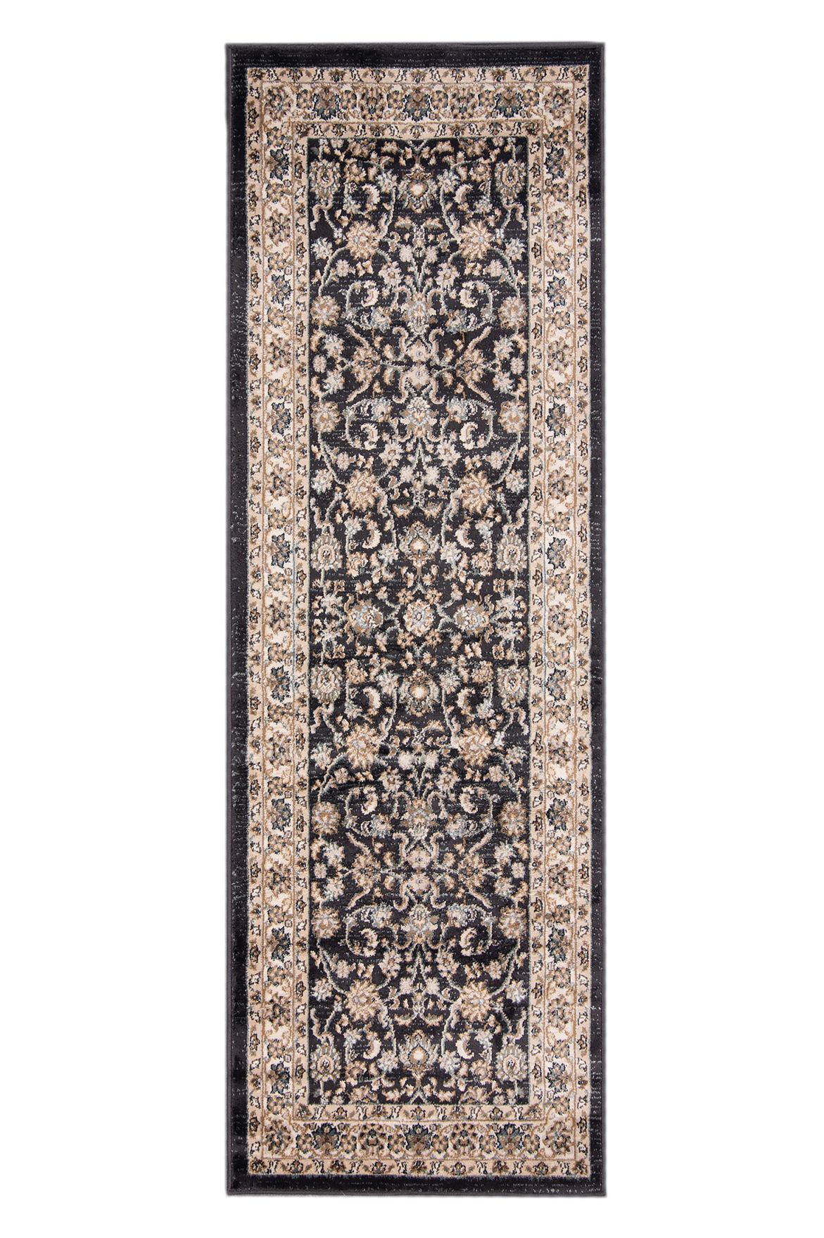Teppichläufer Orientalisch Schwarz Grau  L423B NEMRUT