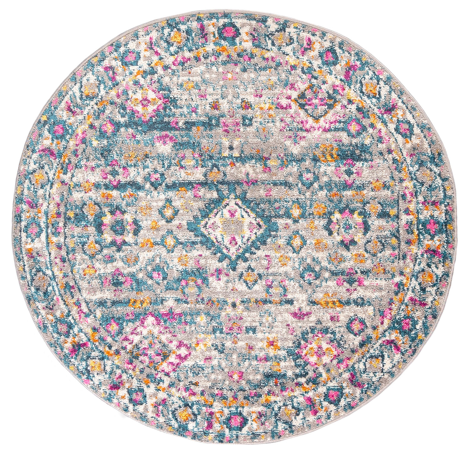 Moderner runder Teppich – Dallas I989A – grau, bunt