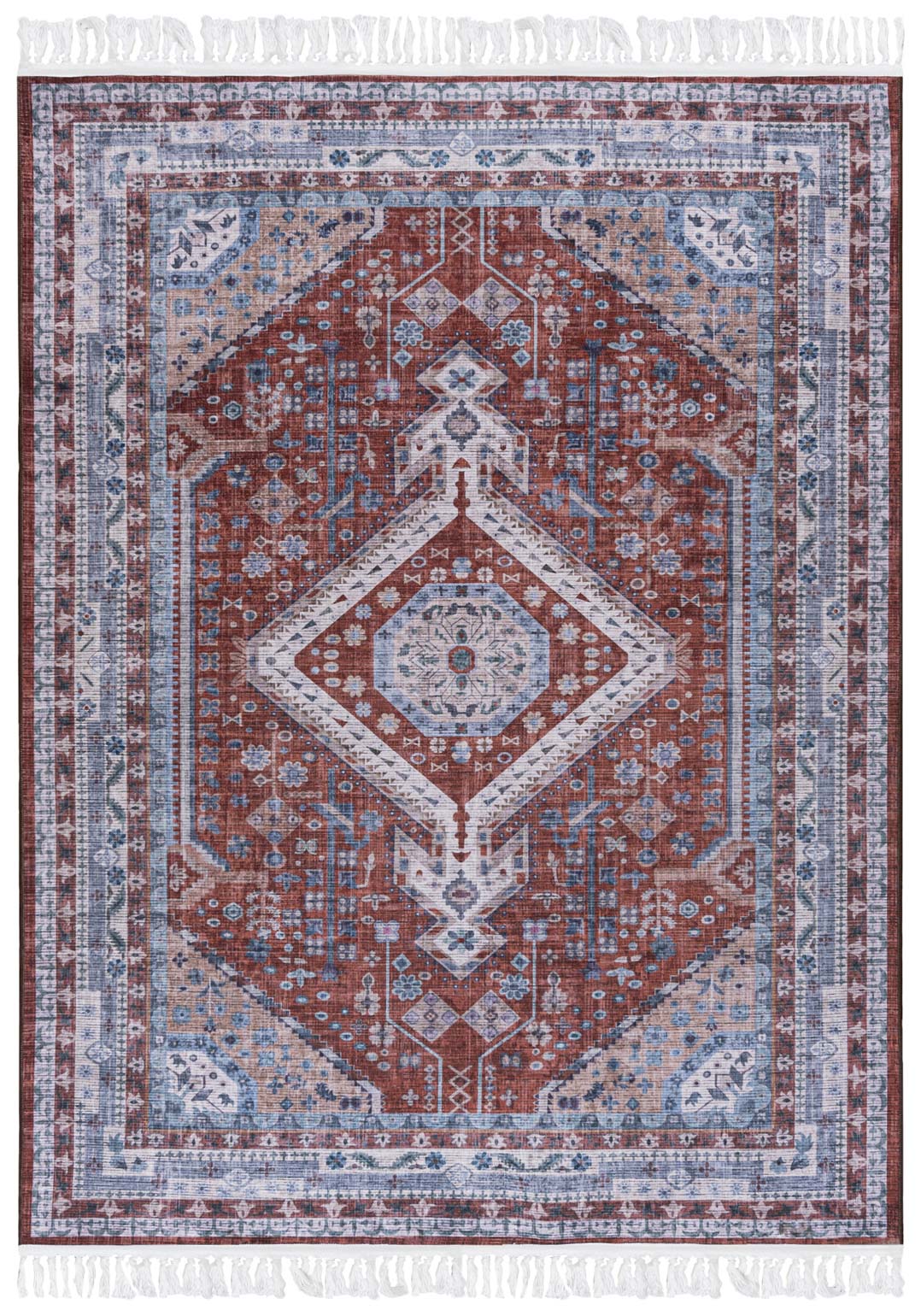 Teppich Orientalisch Rot Vintage / Shabby CLF_22 ANKARA - Rahmen, rot