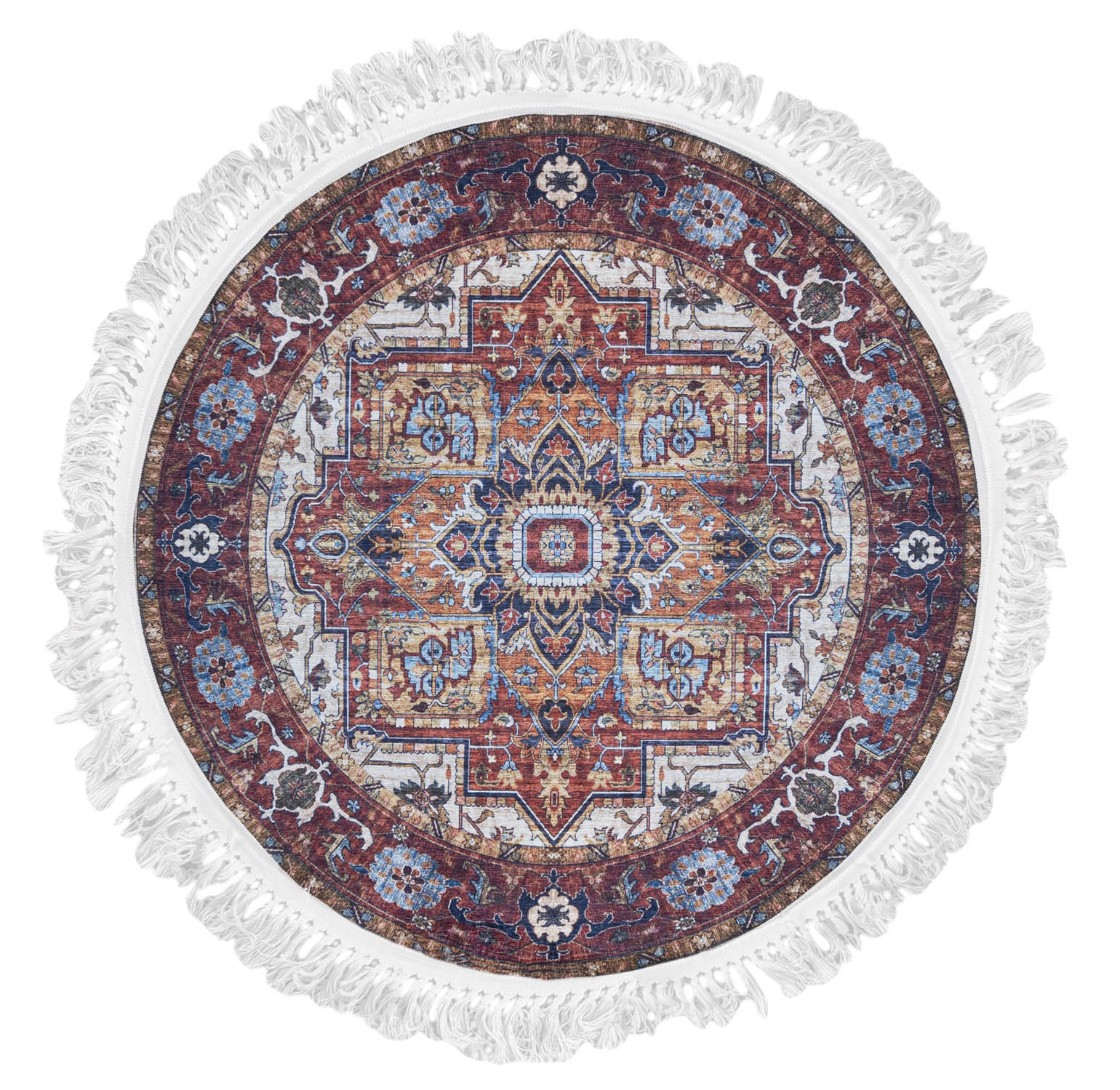 Teppich Rund Orientalisch Rot Vintage / Shabby Y_294 ANKARA - Vintage, rot