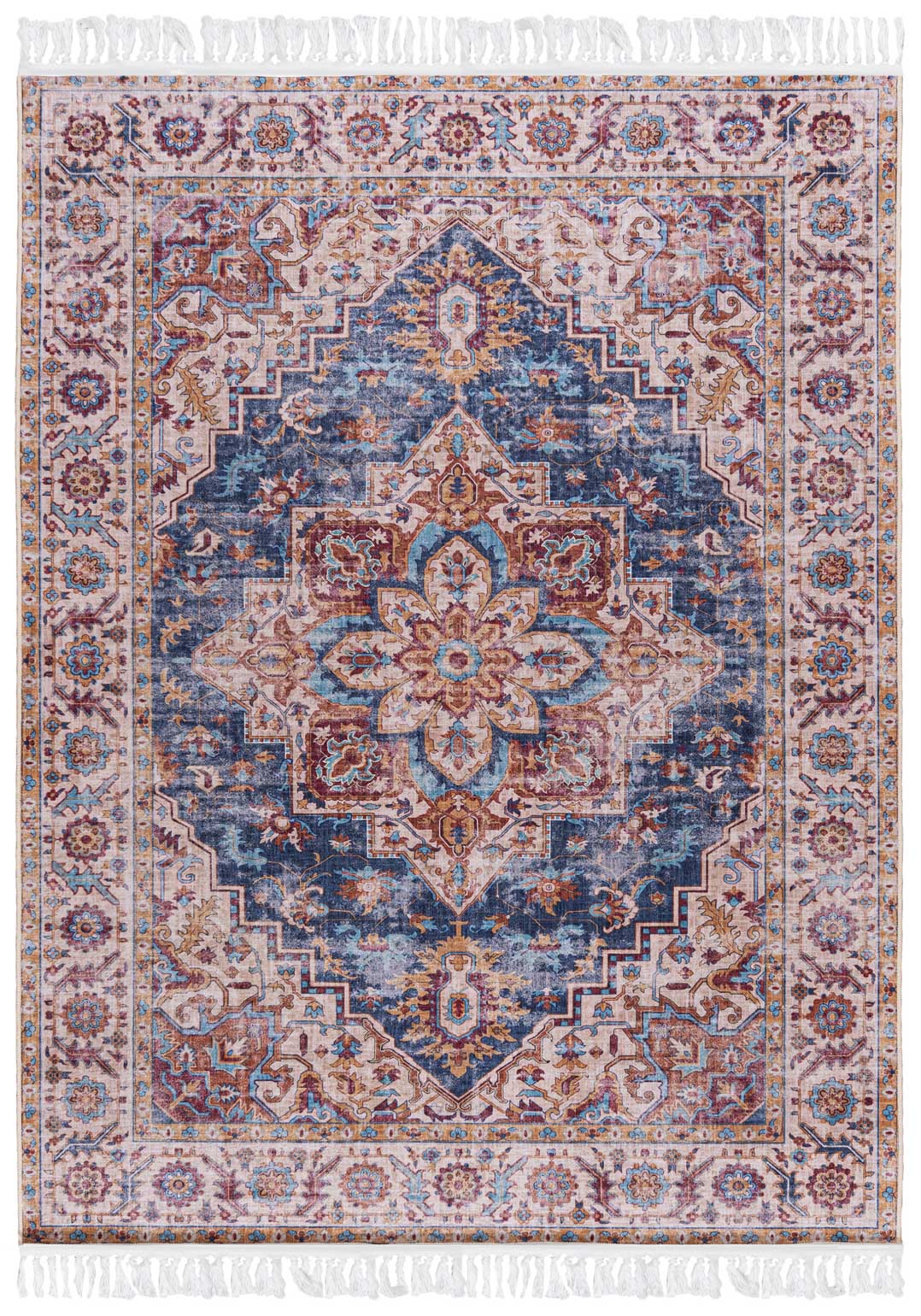 Teppich Orientalisch Beige / Creme Blau Vintage / Shabby Y_169A ANKARA - Vintage, beige, cremefarben, blau