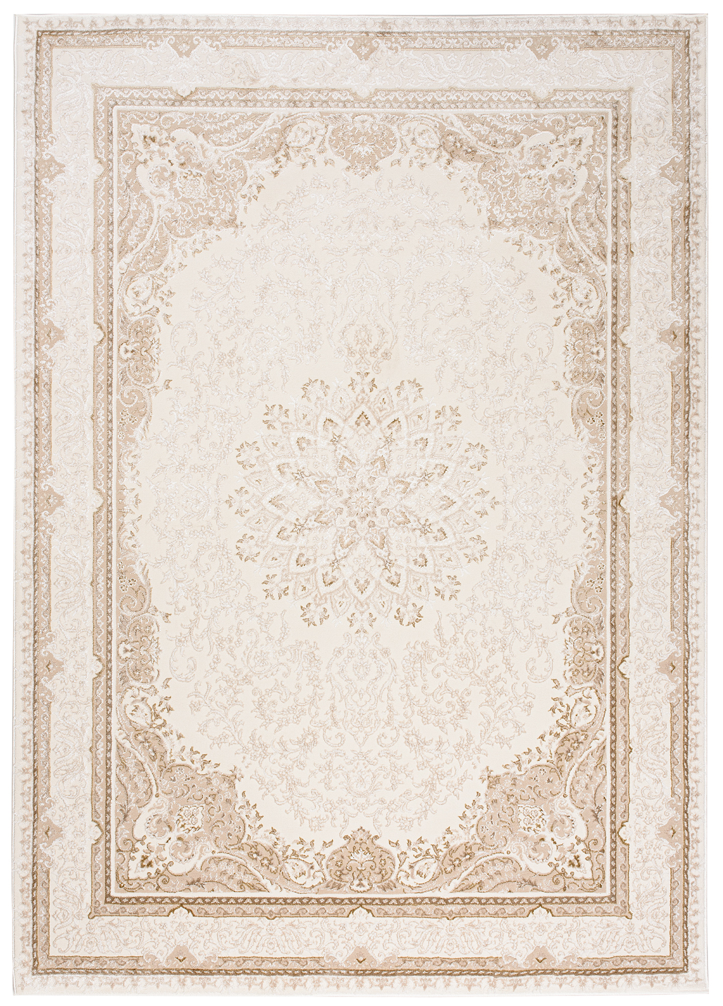 Traditioneller zweistöckiger Teppich HERA TZ20G – Creme, Beige