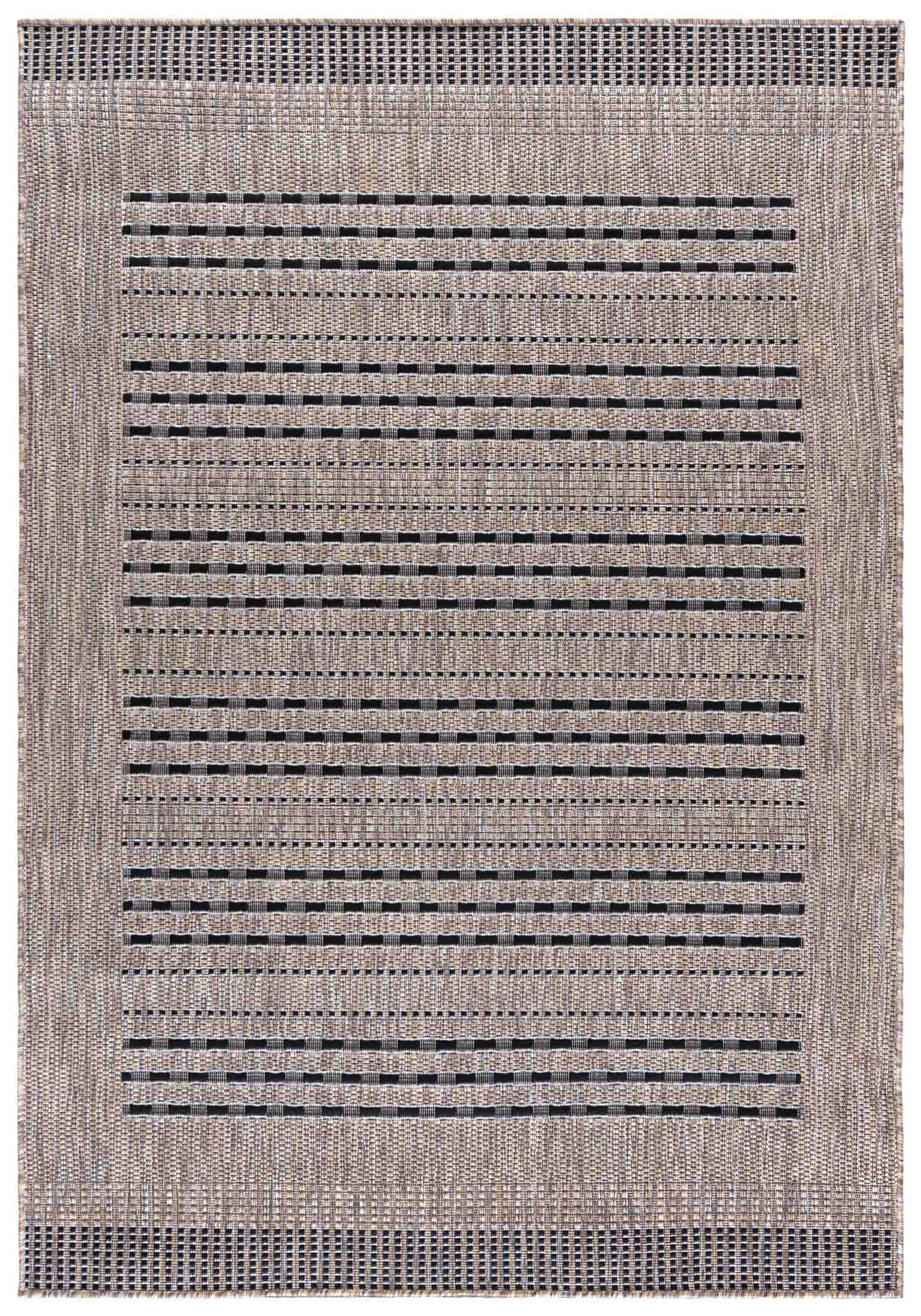 Flachgewebeteppich In- Outdoor Beige / Creme Braun Streifen KF84A MELISSA - modern, Streifen, beige, braun, cremefarben