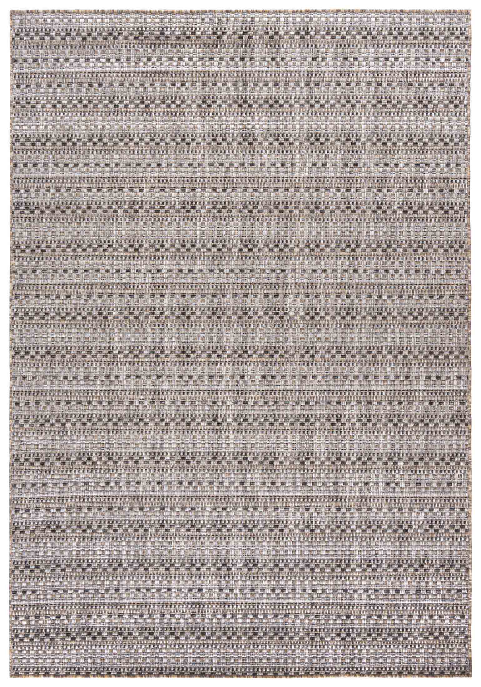 Flachgewebeteppich In- Outdoor Beige / Creme Braun Streifen KF90A MELISSA - modern, Streifen, beige, braun, cremefarben