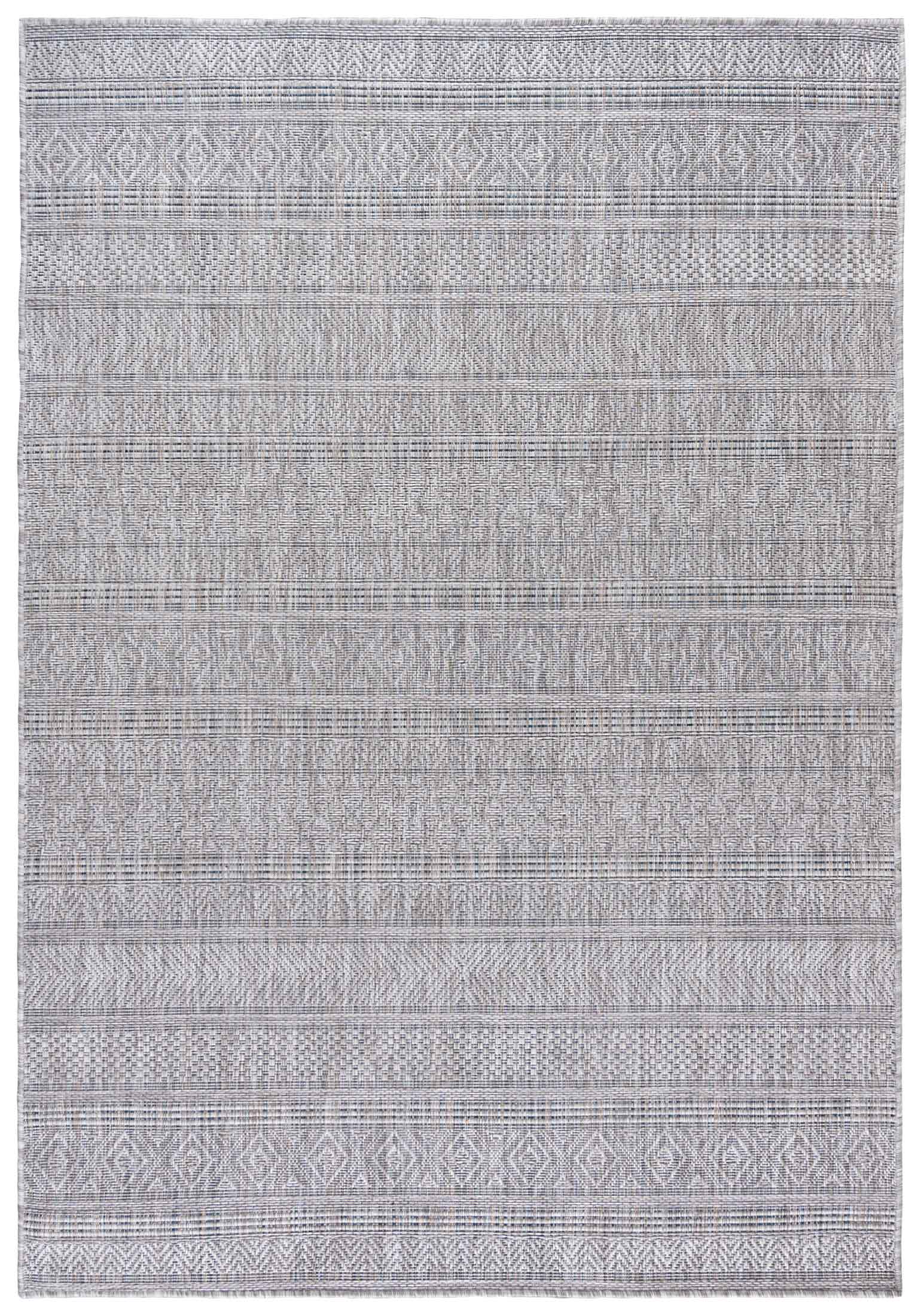 Flachgewebeteppich In- Outdoor Grau Einfarbig KM31A MELISSA - modern, geometrisch, graphit, grau