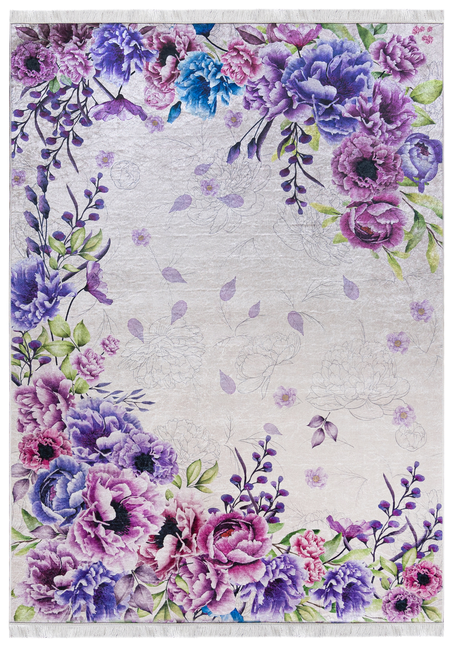 Moderner Blumenteppich - Toscana 45230 - Lila, Rosa