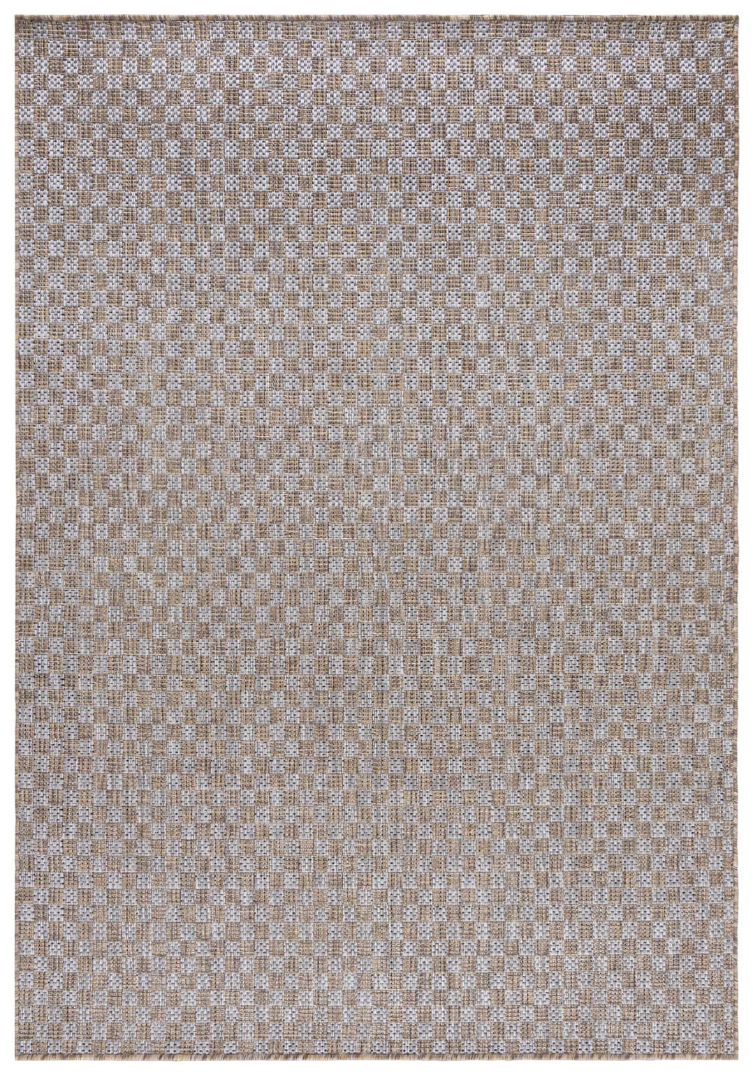 Teppich In- Outdoor Braun Grau Geometrisch Einfarbig KM26A VERANDA , wasserdicht, auf die Terrasse, den Balkon