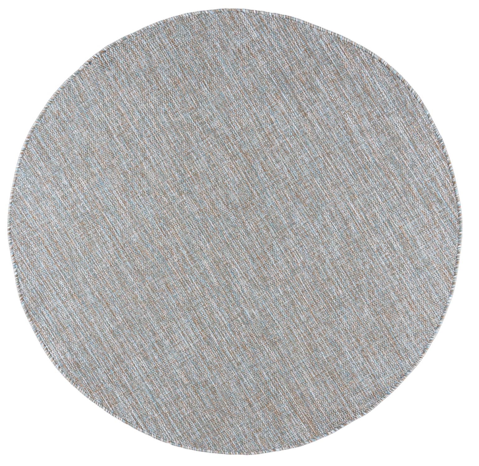 Teppich Rund In- Outdoor Braun Blau Grau Einfarbig 6365A VERANDA , wasserdicht, auf die Terrasse, den Balkon