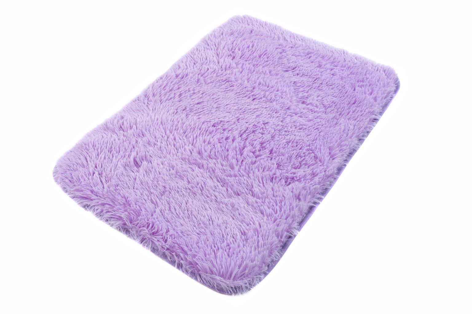 Badezimmerteppich SILK SOLID LILAC – rutschfest, Shaggy, lila