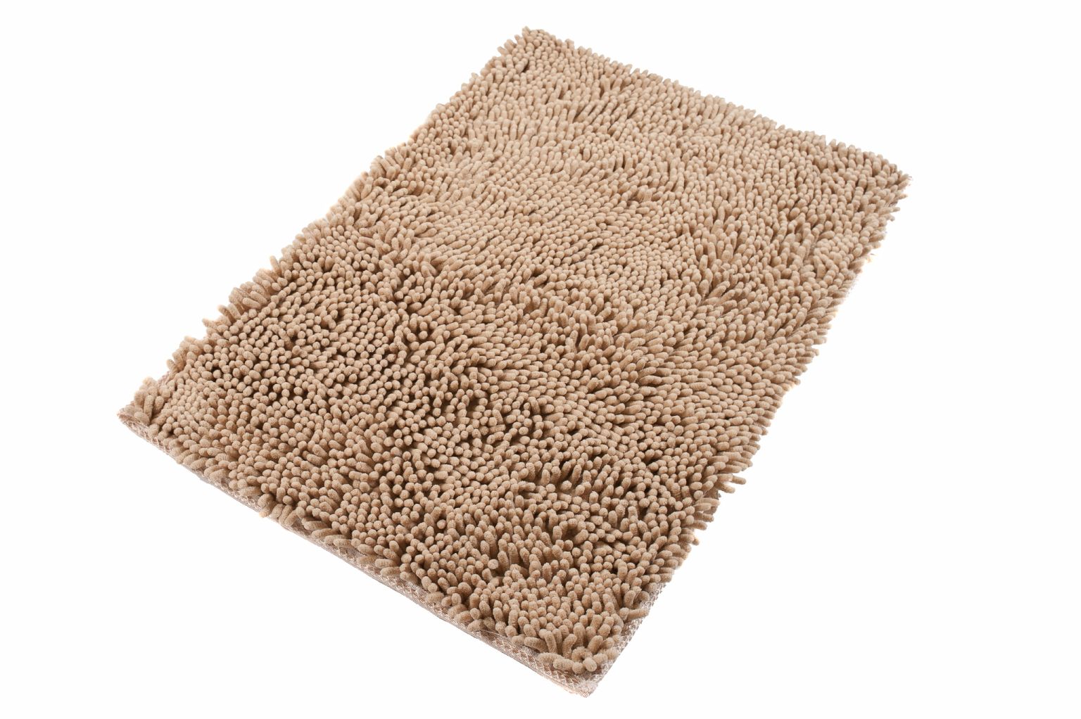 Badezimmerteppich CHENIILE SOLID BEIGE – rutschfest, Mikrofaser, beige
