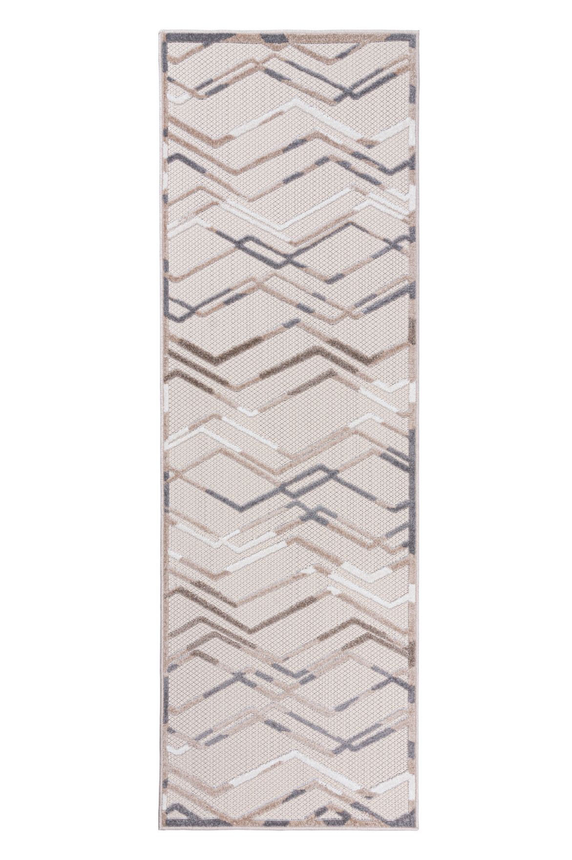 Teppichläufer In- Outdoor Beige / Creme Geometrisch ED02B AVENTURA , wasserdicht