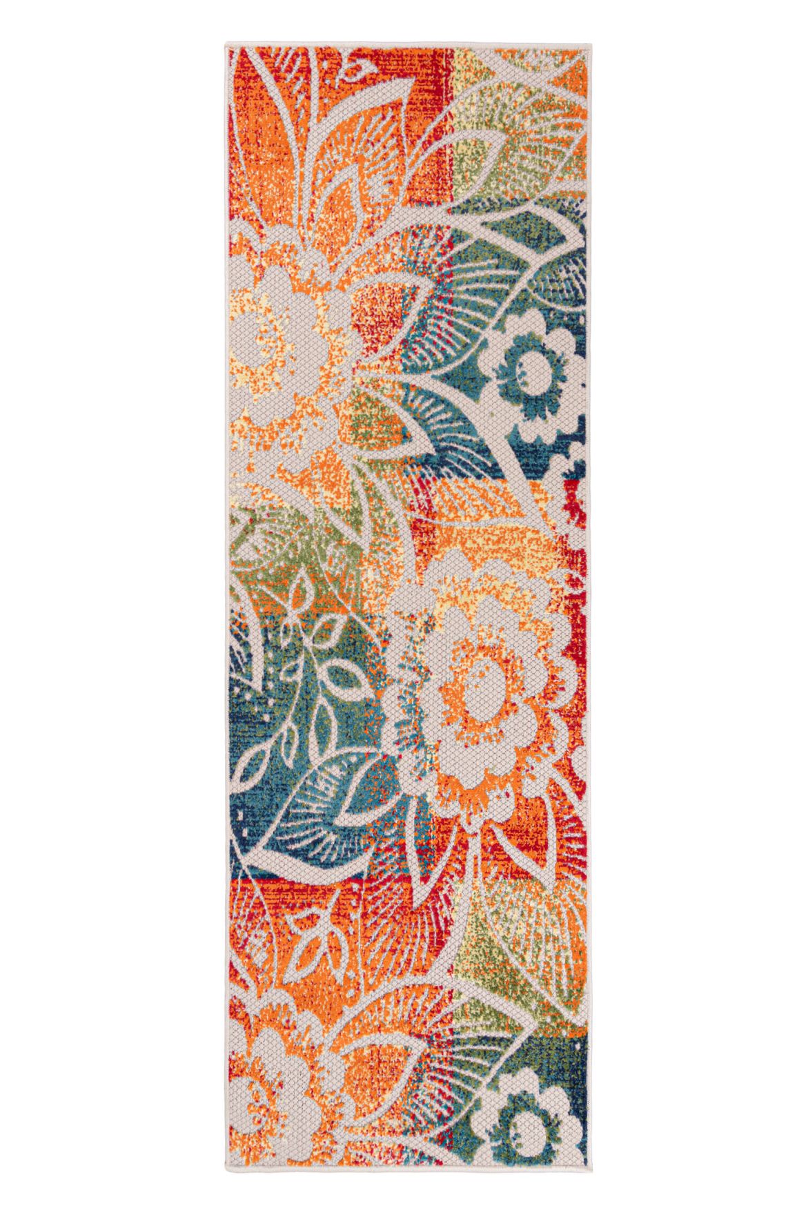 Teppichläufer In- Outdoor Multicolor Floral ED27A AVENTURA , wasserdicht
