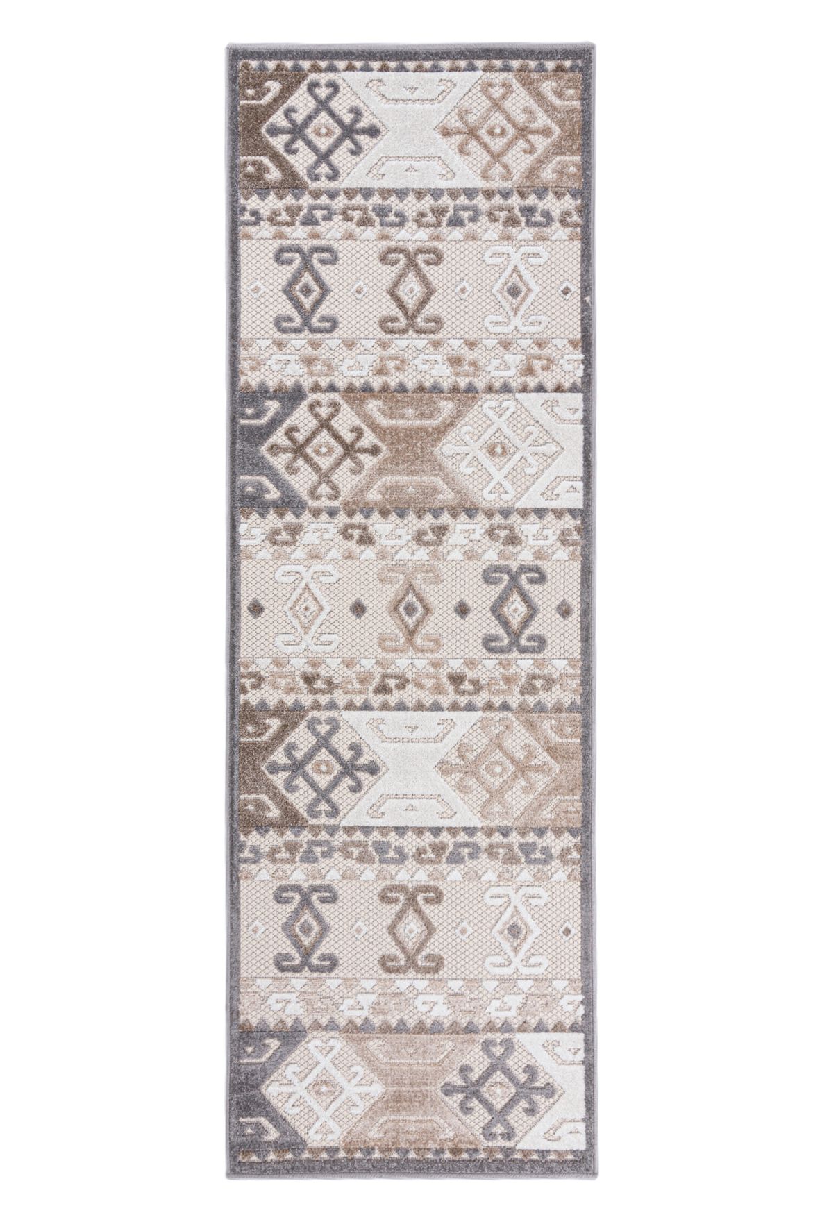 Teppichläufer In- Outdoor Beige / Creme Boho ED45B AVENTURA , wasserdicht