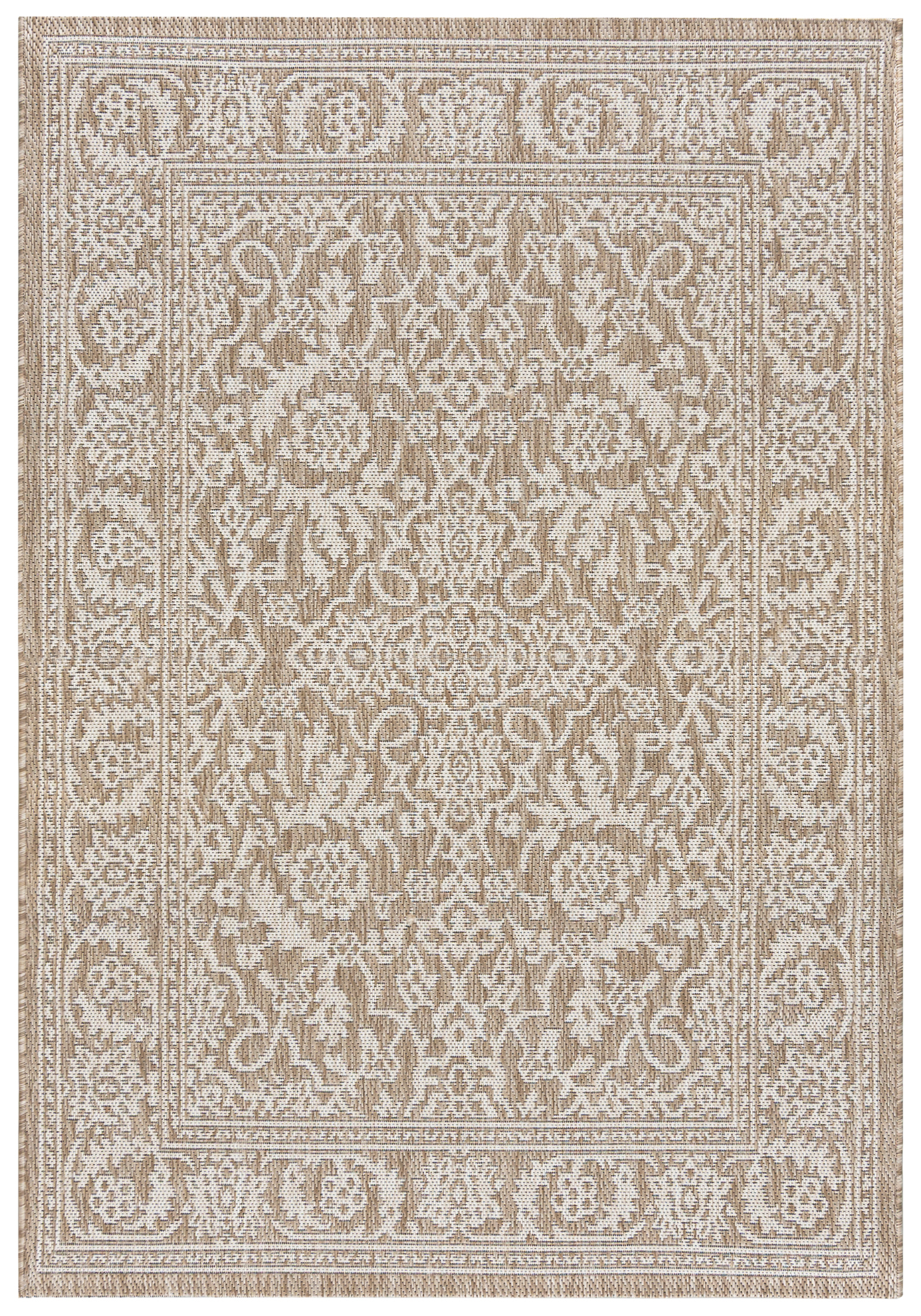 Outdoor / Indoor Teppich, Modern - Enna Dune - Beige, Creme , wasserdicht, auf die Terrasse, den Balkon