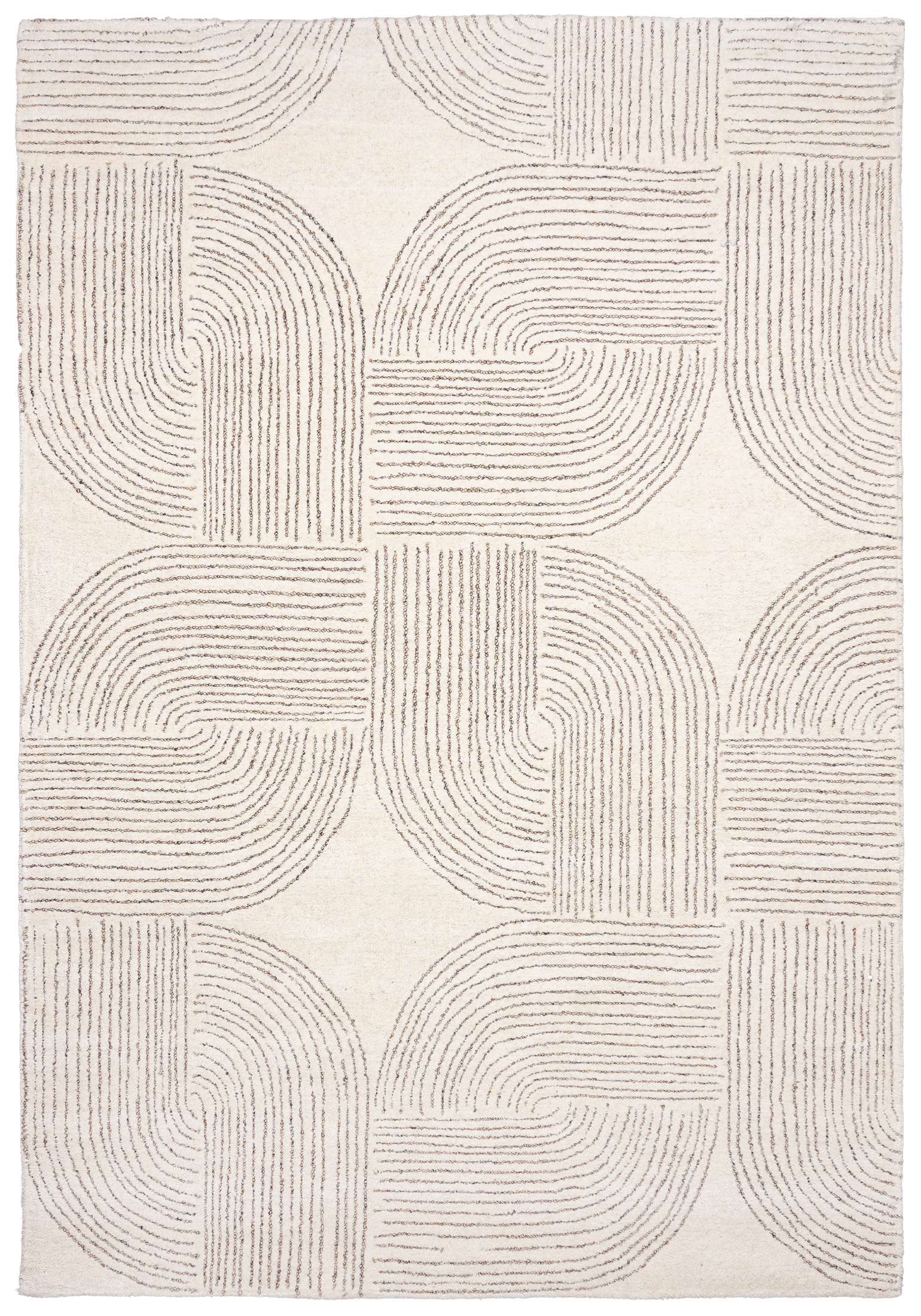 Wollteppich Beige / Creme Geometrisch EST_31 ESTONIA