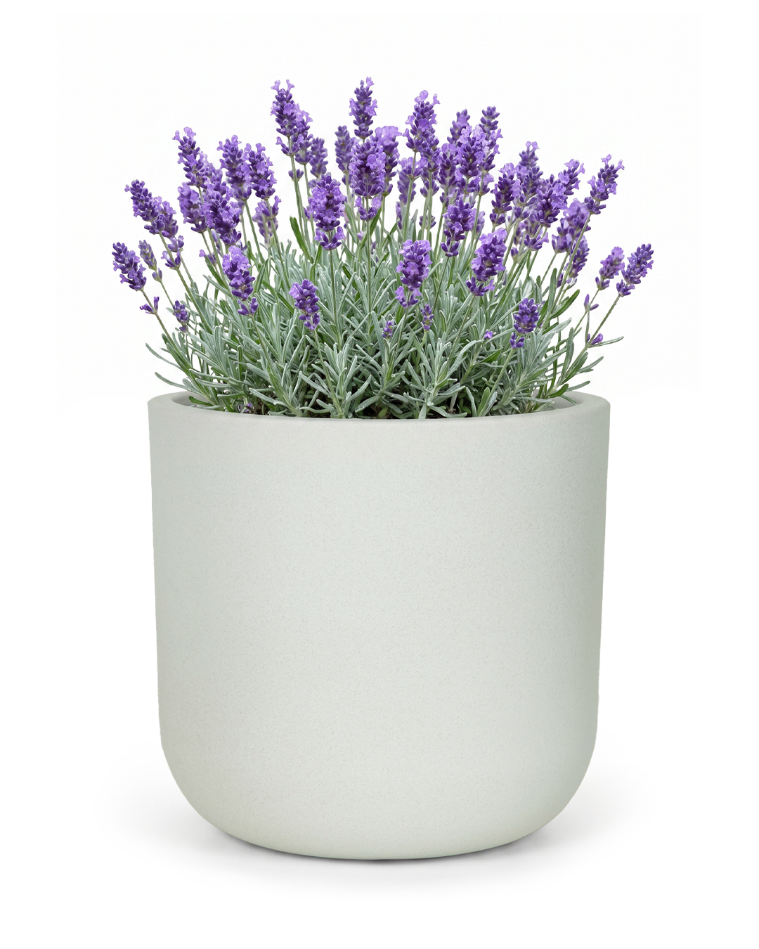 Garten- / Terrassen-Blumentopf, runder Kunststofftopf - Elegante White - hellgrau, matt