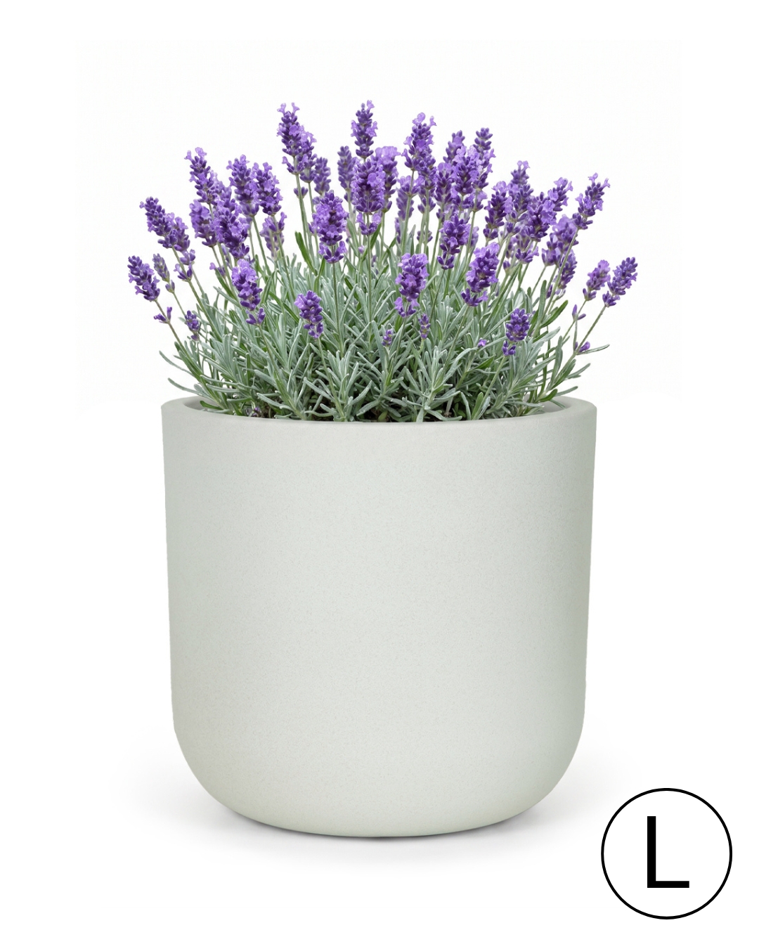 Runder Garten- / Terrassen-Blumentopf 44 cm x 44 cm x 43 cm - Elegante L - Kunststoff-Blumentopf, hellgrau, matt