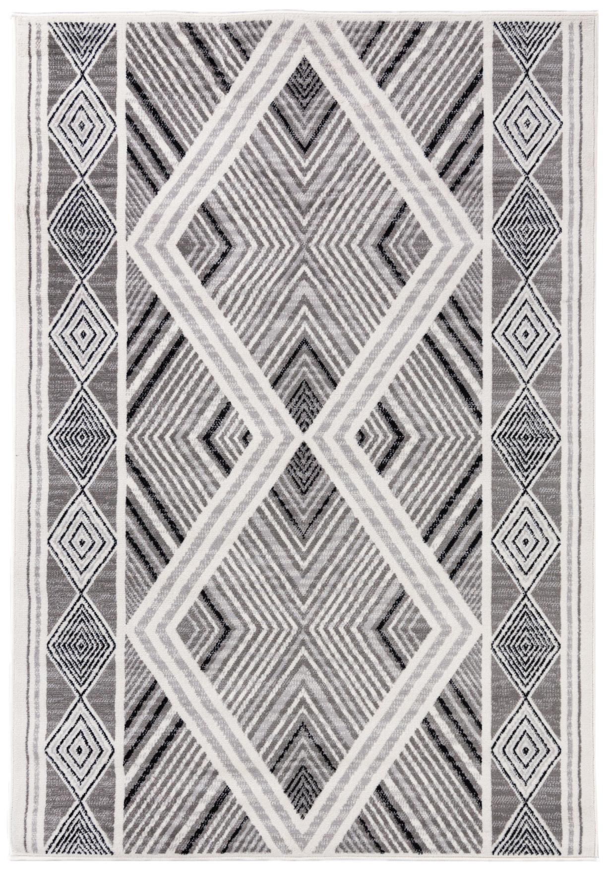 Teppich Modern Grau Boho Geometrisch 6340A GRACE