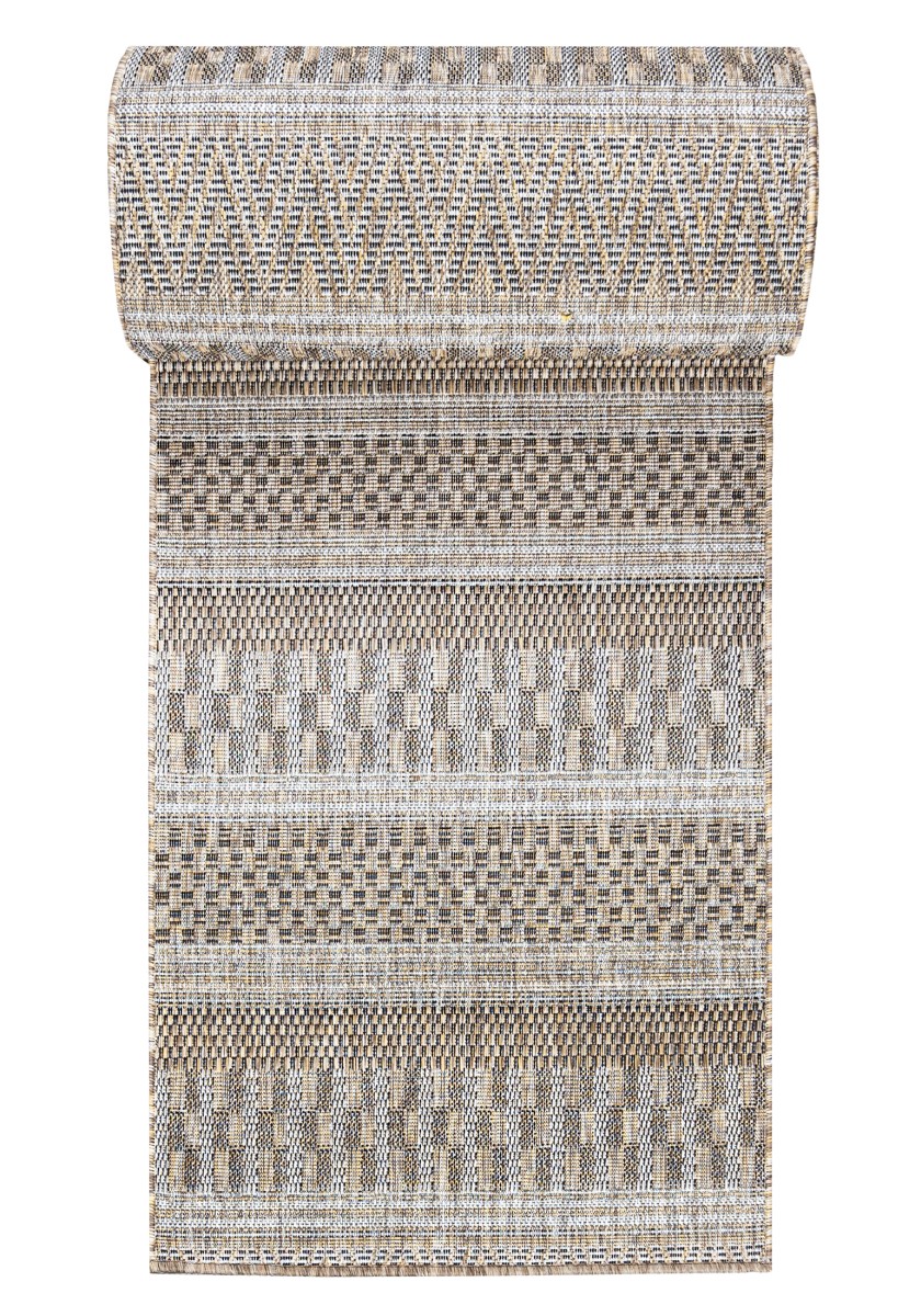 Läufer nach Maß In- Outdoor Beige Creme KF85A MELISSA - modern, Streifen, beige, cremefarben