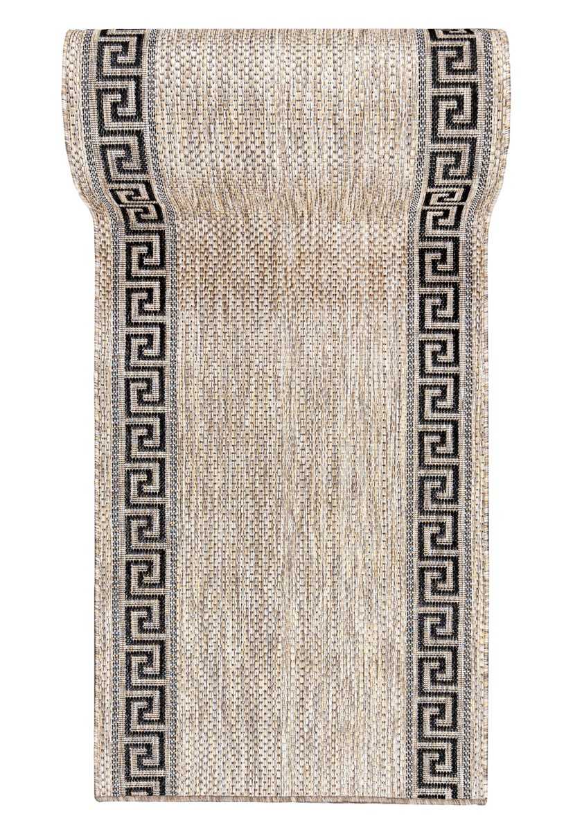 Läufer nach Maß In- Outdoor Beige Creme KF91A MELISSA - modern, Rahmen, beige, cremefarben