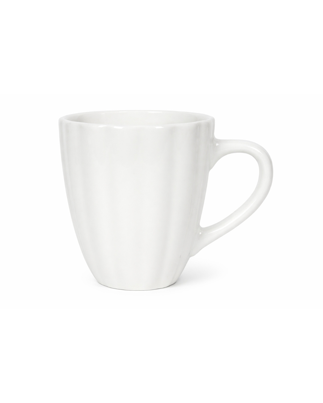 Keramikbecher, 350 ml, 6er-Set – Brillo Flor – Keramik, weiß, glasierte Oberfläche mit Blumenmotiv
