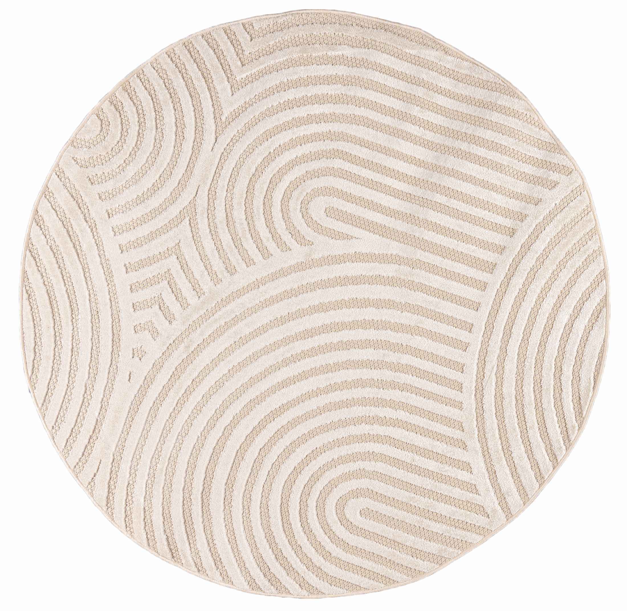 Teppich Modern Beige / Creme Geometrisch NJ85C MADISON , wasserdicht, auf die Terrasse, den Balkon