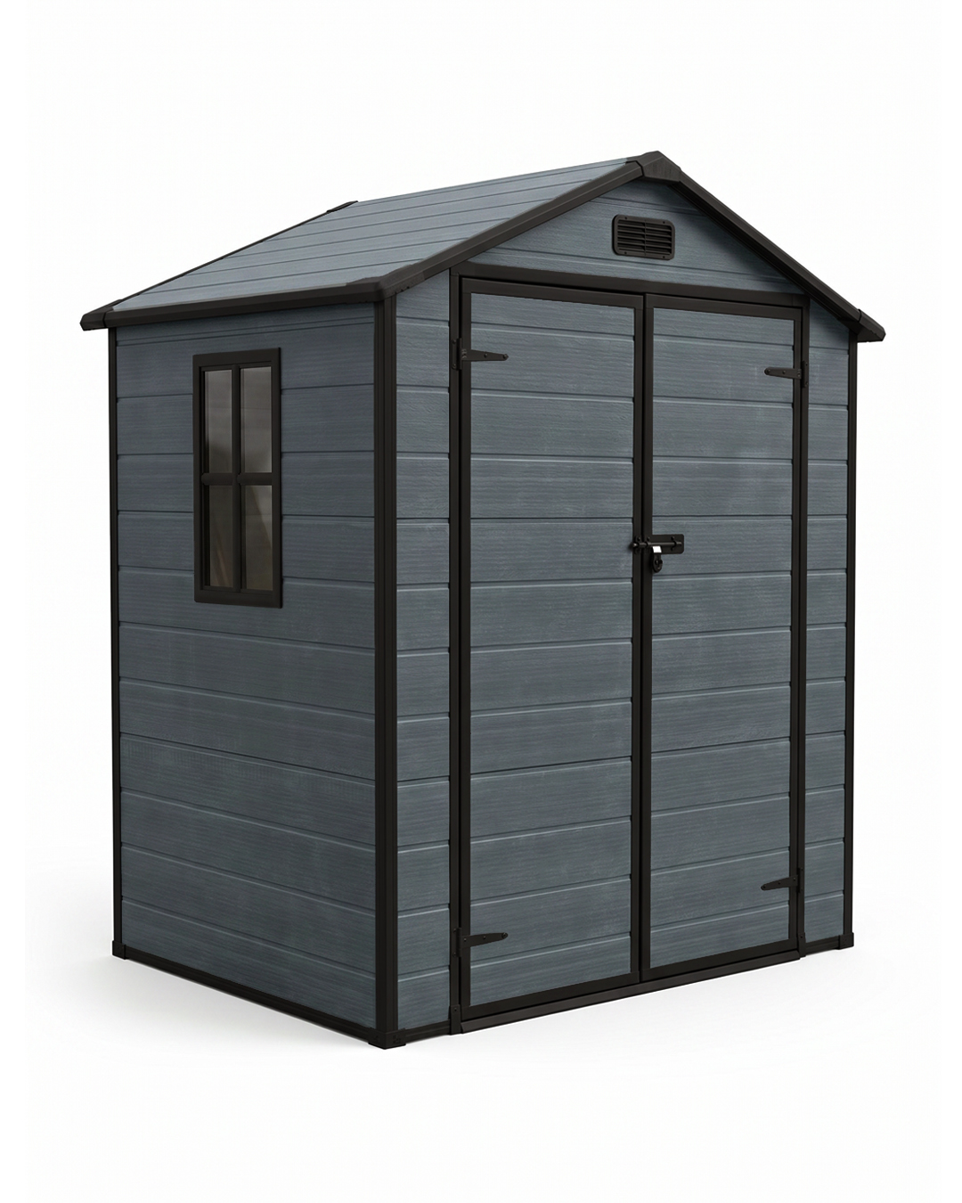 PVC-Gerätehaus / Gartenhaus mit Satteldach - Iparo Tana - dunkelgrau, anthrazit, modern