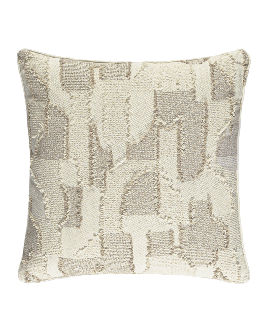 Dekokissen mit Füllung, 45 x 45 cm – Calmo Bianco – Jacquard, beige, cremefarben