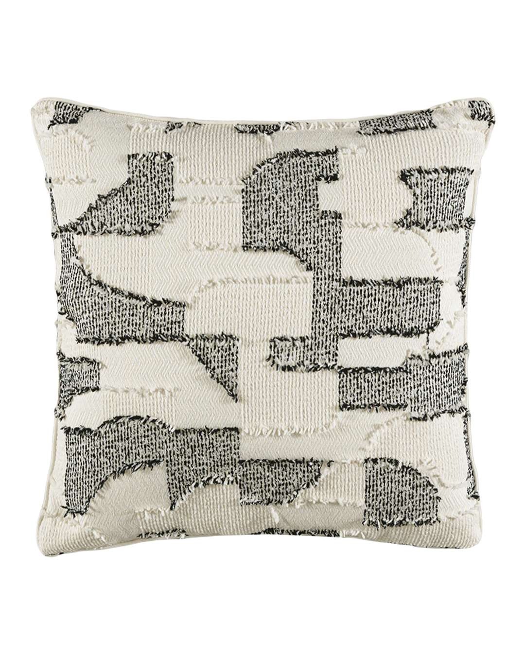Dekokissen mit Füllung, 45 x 45 cm – Calmo Grigio – Jacquard, cremefarben, grau