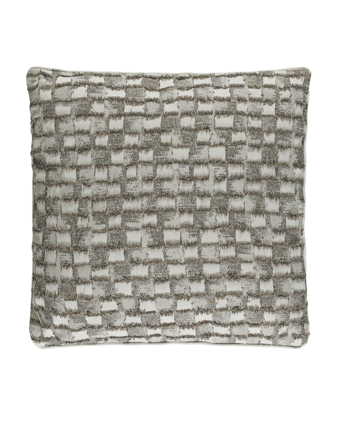 Dekokissen mit Füllung, 45 x 45 cm – Calmo Morbido – Jacquard, cremefarben, grau