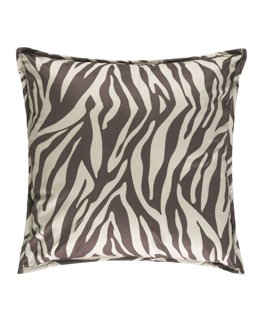 Dekokissen mit Füllung, 45 x 45 cm – Zebra Talpa – Velours, braun, cremefarben