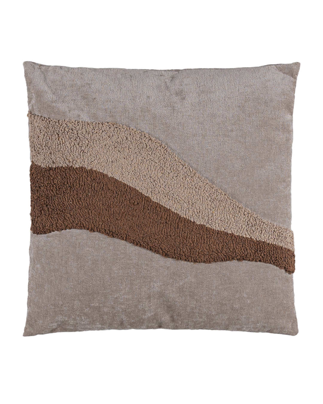 Dekokissen mit Füllung, 45x45 cm – Calmo Balento – Jacquard, braun