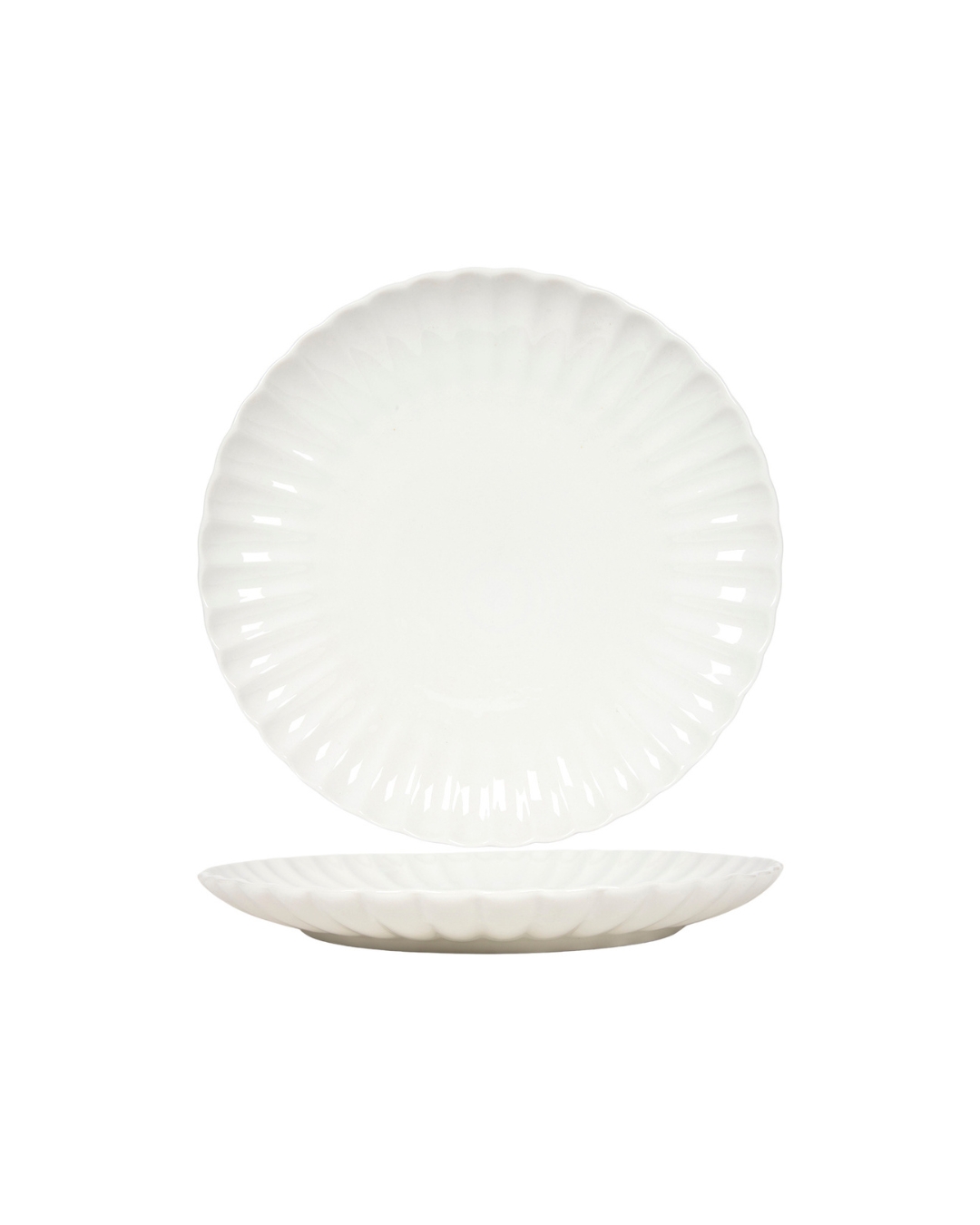 Tiefer Essteller, 26 cm, 6er-Set – Brillo Brote – Keramik, weiß, glasierte Oberfläche mit Blumenmotiv