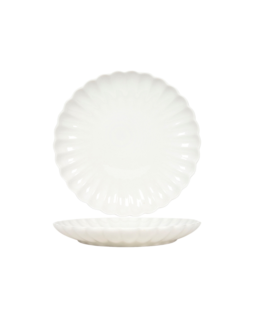 Dessertteller, 20 cm, 6er-Set – Brillo Tallo – Keramik, weiß, glasierte Oberfläche mit Blumenmotiv